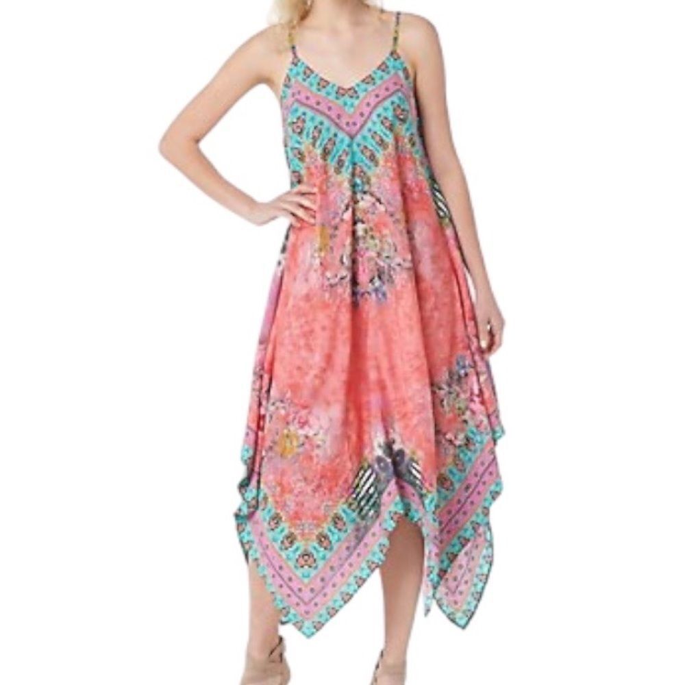 Tolani Printed Handkerchief Hem Dress